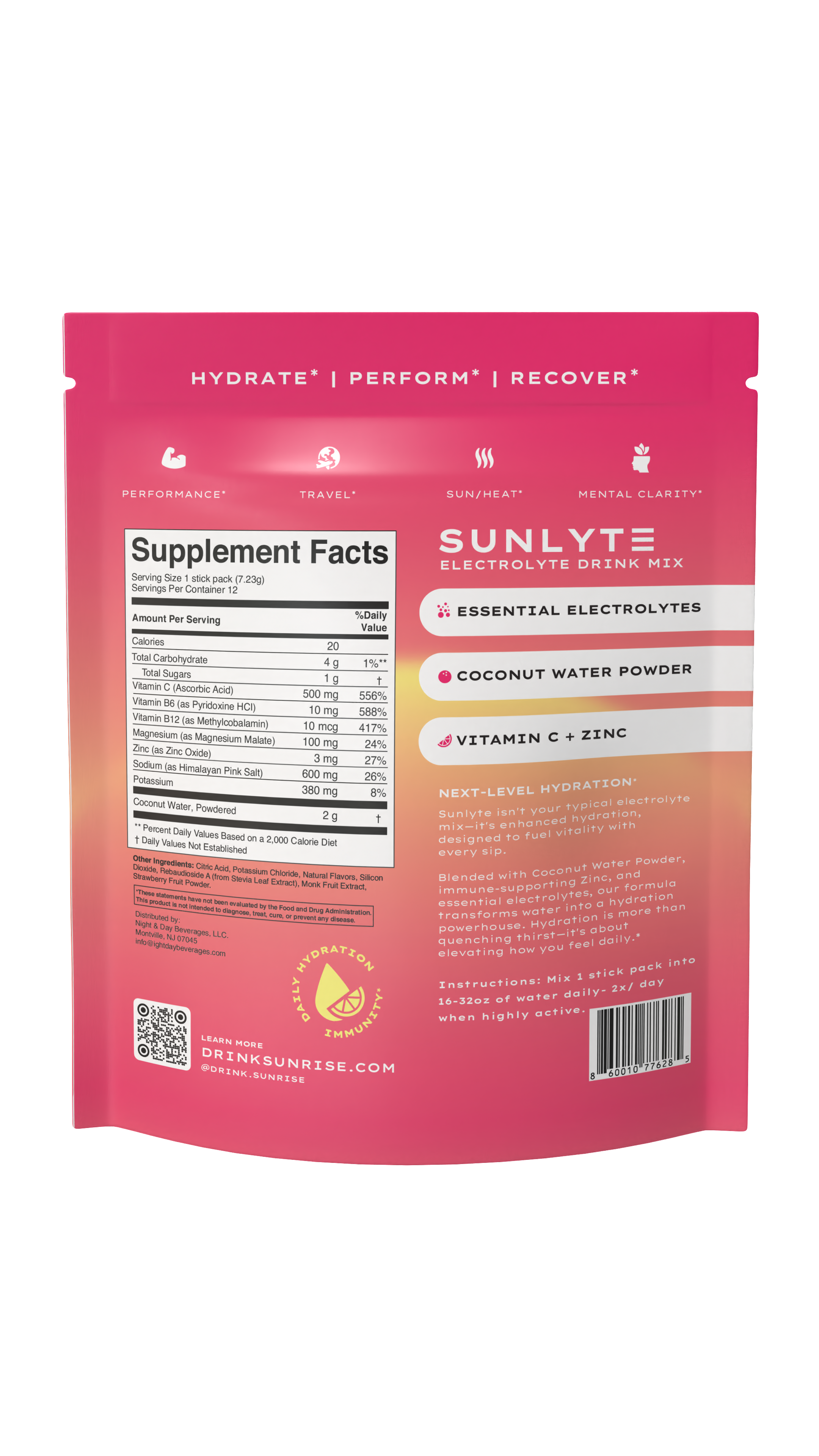 Sunlyte Hydration- Strawberry Lemonade 12-Pack