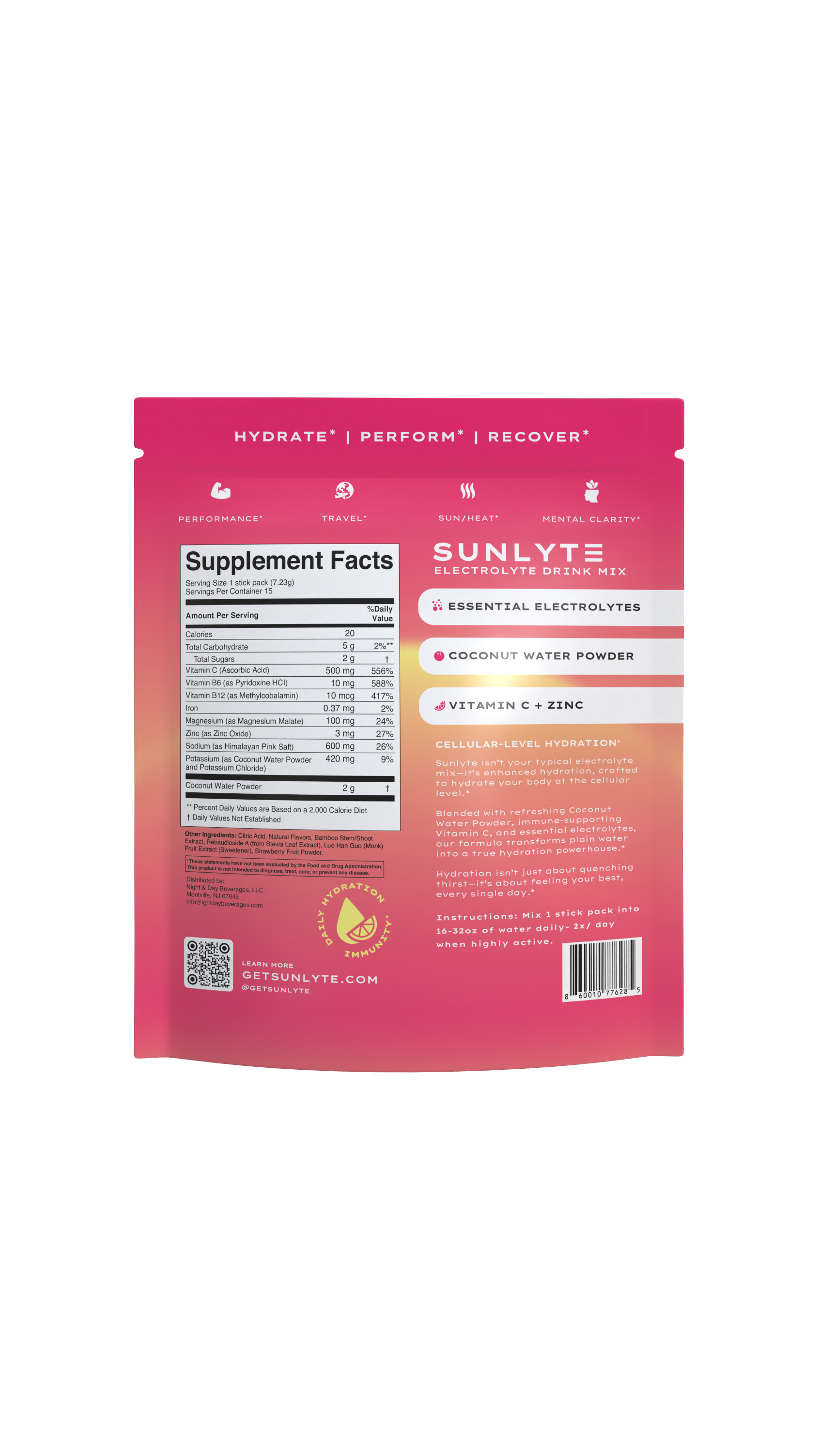 Sunlyte Hydration- Strawberry Lemonade 15-Pack